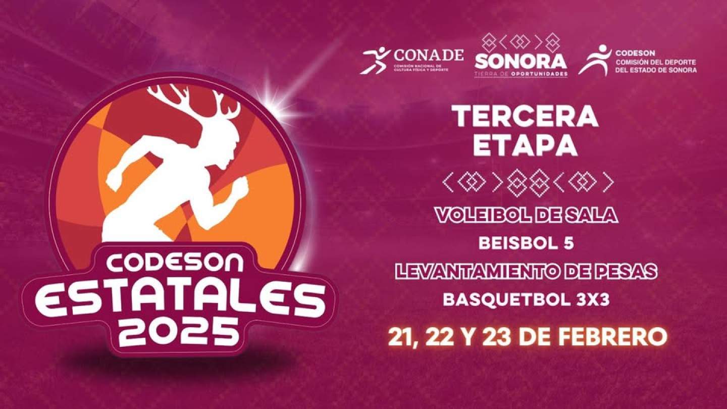 TERCERA ETAPA DE LOS ESTATALES CODESON TENDRÁ CUATRO DEPORTES 